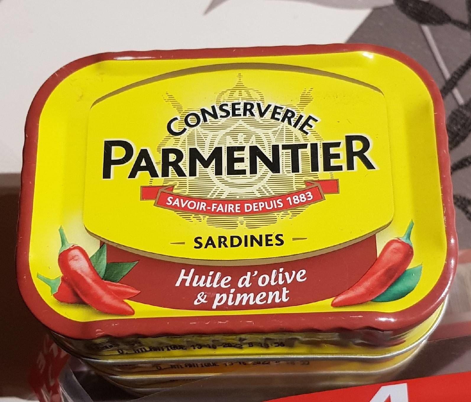 Conserverie Parmentier Sardine huile d'olives et piment packshot