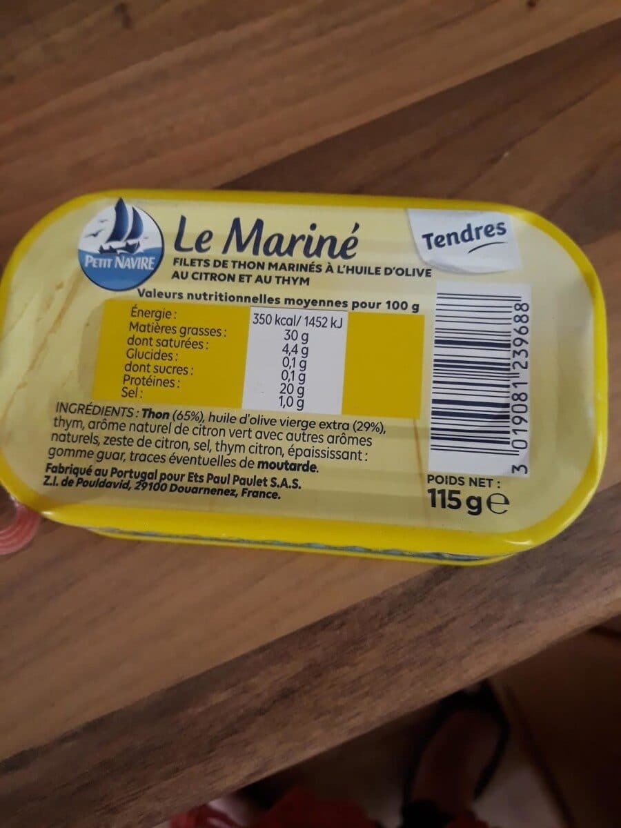 Petit Navire Filets de thon Citron & thym packshot
