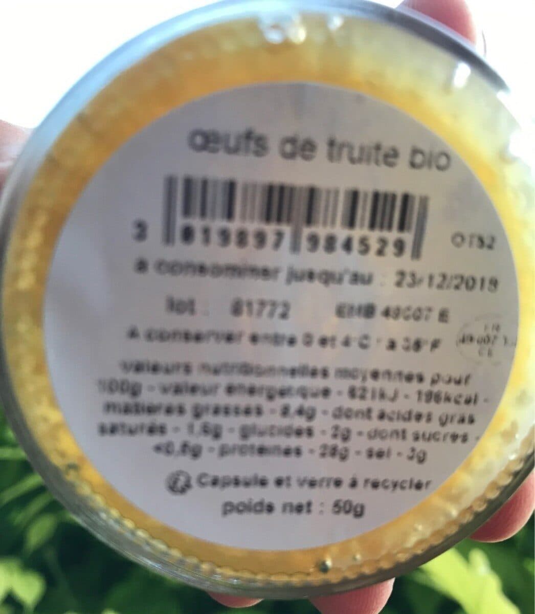 Open Food Facts Oeufs de truite biologiques packshot