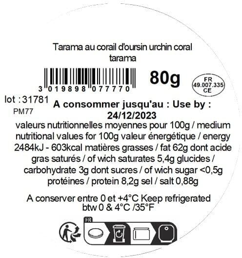 Dom Petroff Tarama au corail d'oursin packshot