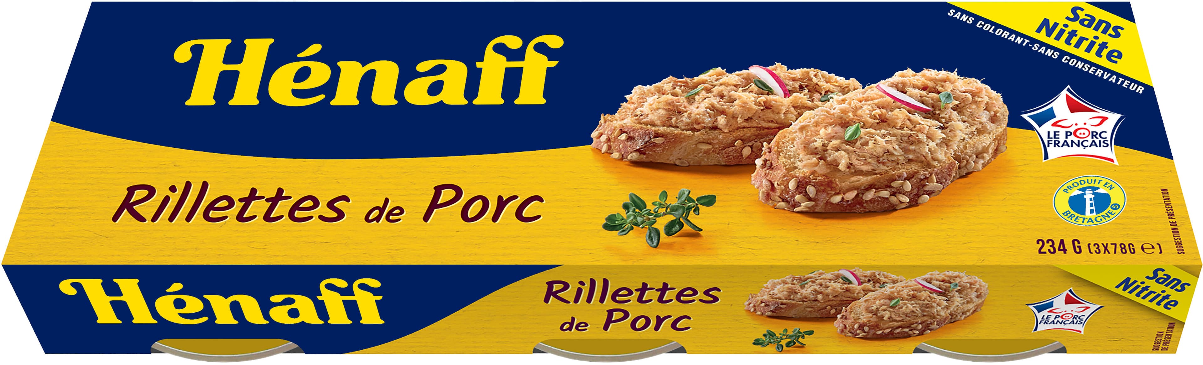Hénaff LOT RILLETTES de PORC Hénaff packshot