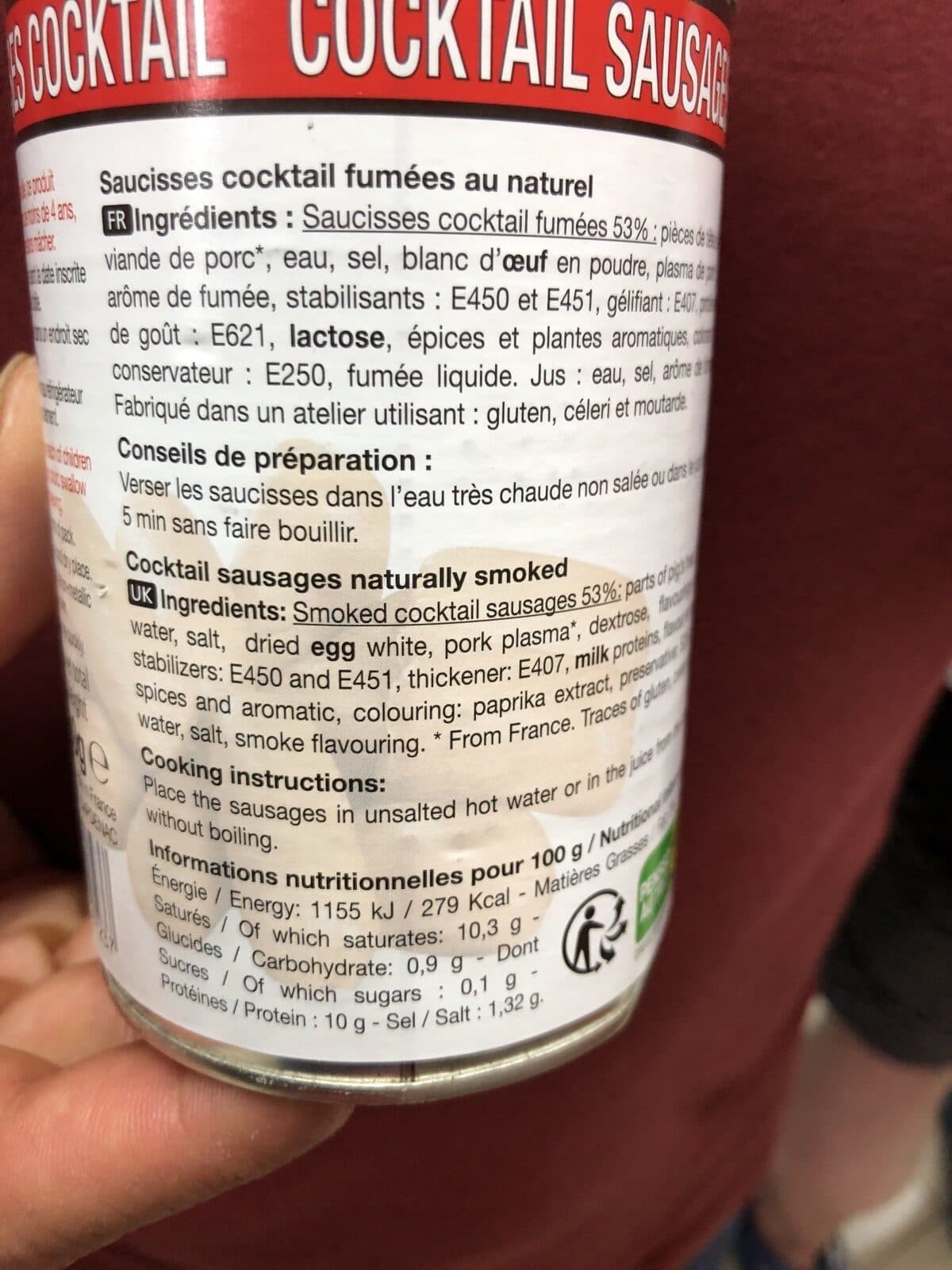 Open Food Facts Saucisses cocktails packshot
