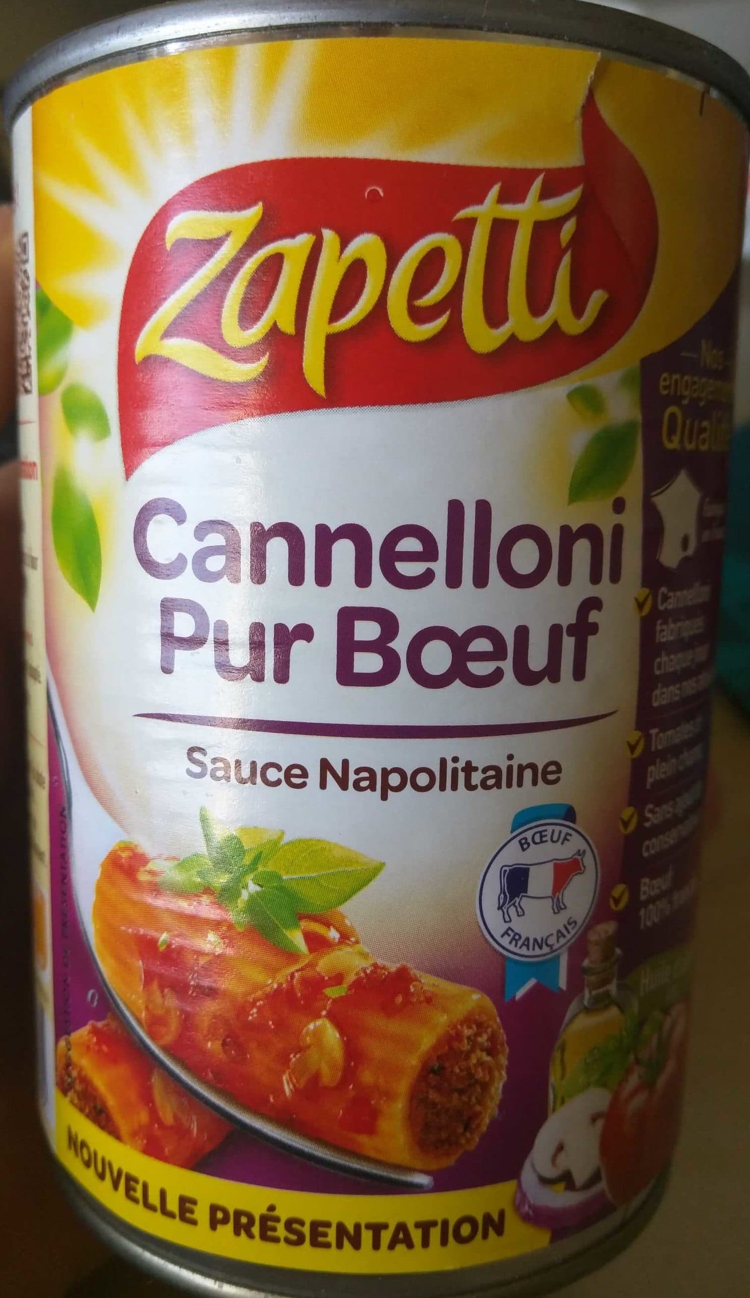 Zapetti Cannelloni Pur Bœuf packshot