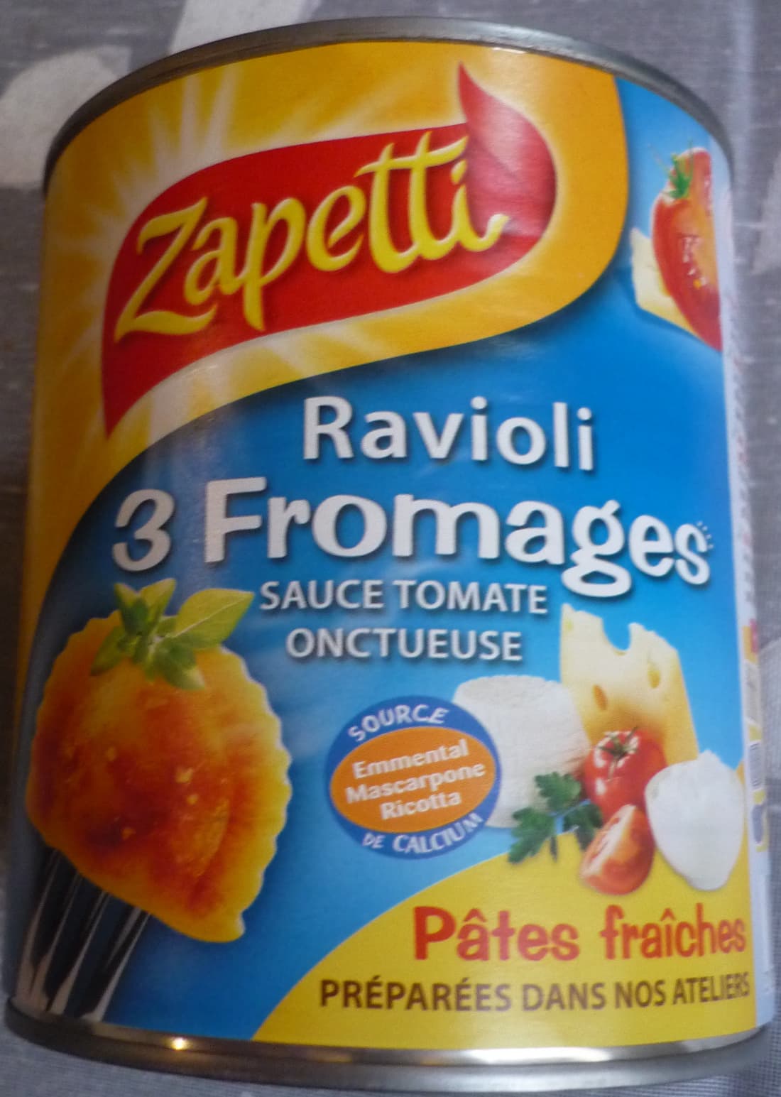 Zapetti Ravioli 3 Fromages (Sauce Tomate) packshot