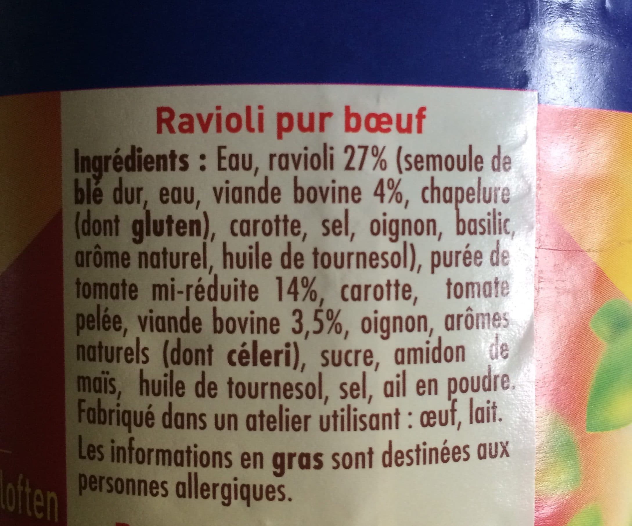 Zapetti Ravioli pur bœuf, sauce tomate cuisinée packshot