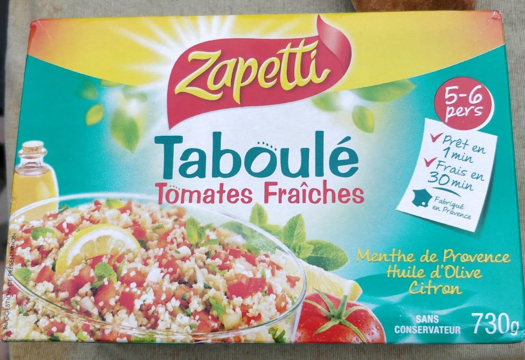 Zapetti Taboulé Tomates fraîches packshot