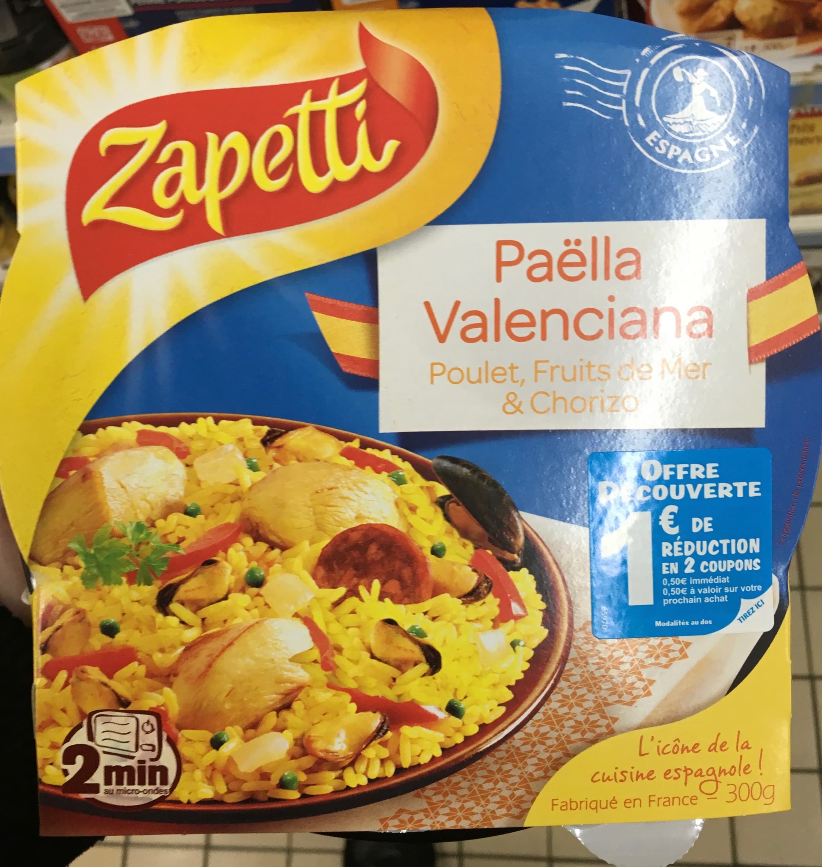 Zapetti Paëlla Valenciana Poulet, Fruits de Mer & Chorizo packshot