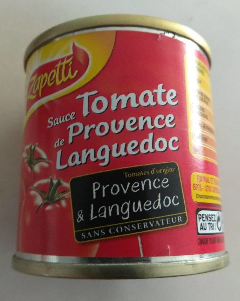 Zapetti Sauce tomate de Provence languedoc packshot