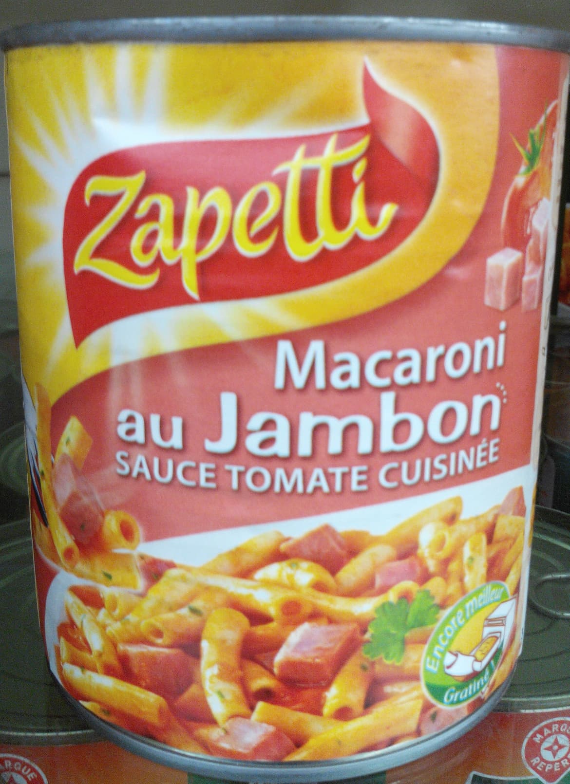 Zapetti Macaroni au Jambon, Sauce Tomate Cuisinée packshot