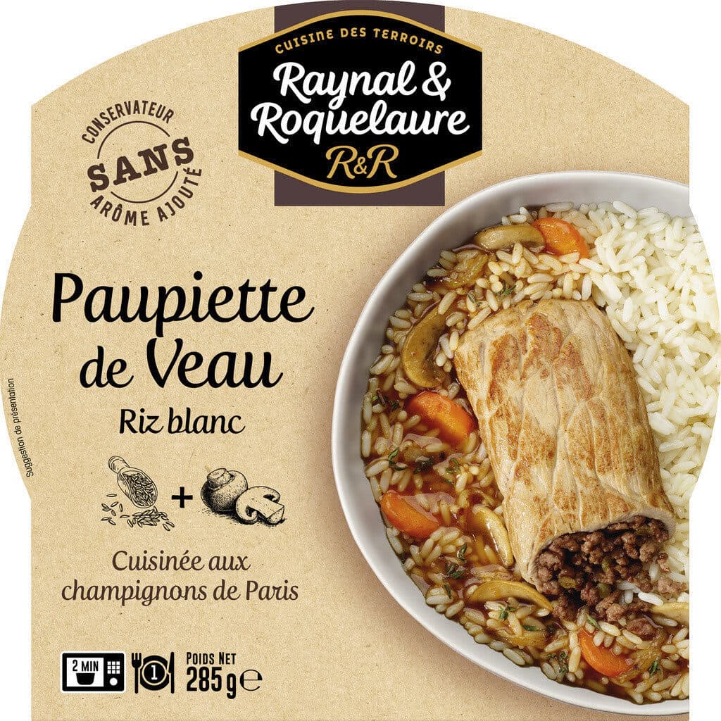Raynal et Roquelaure Paupiette de Veau, sauce aux champignons et Riz packshot