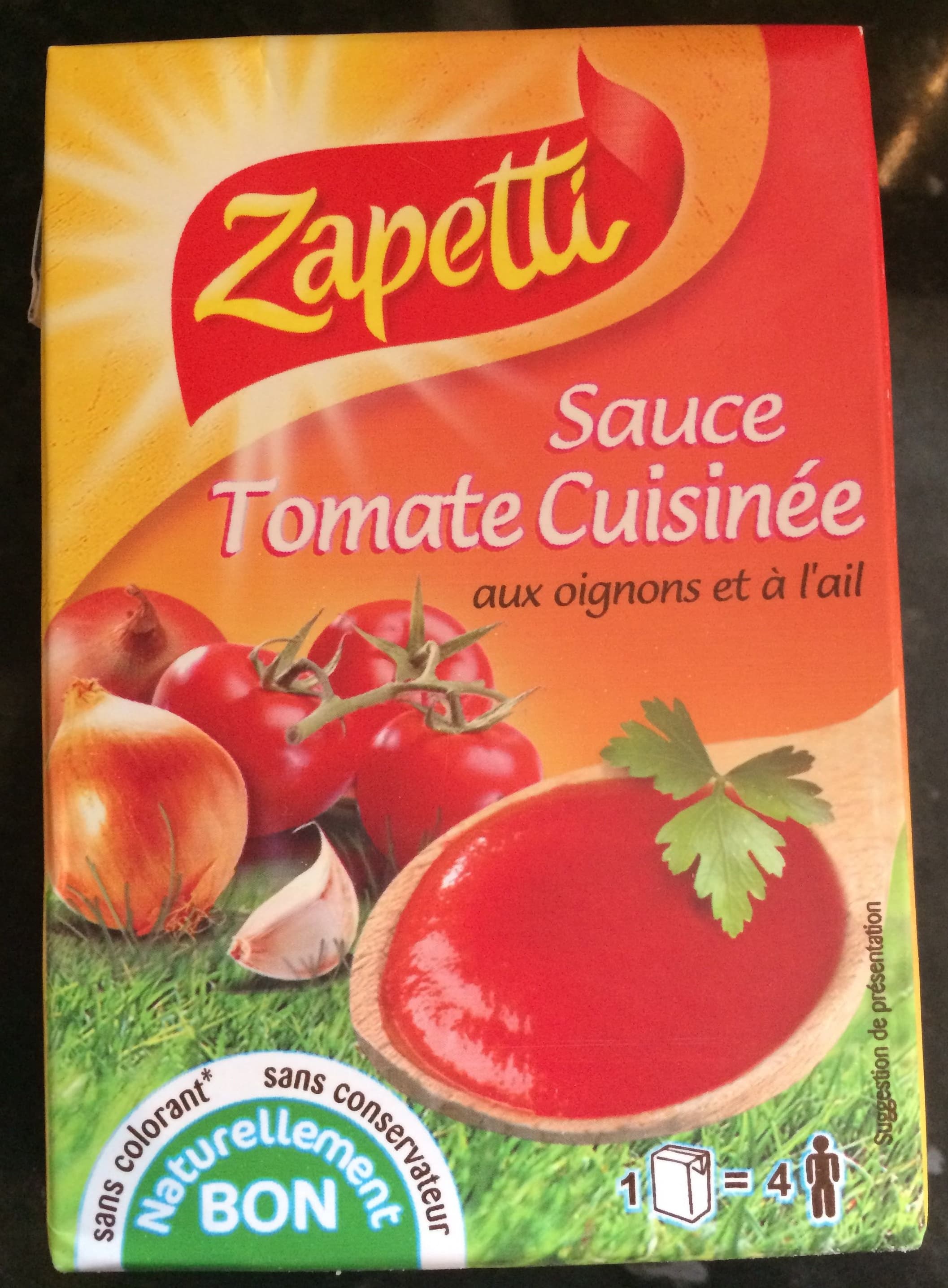 Zapetti Sauce tomate cuisinée aux oignons et à l'ail packshot