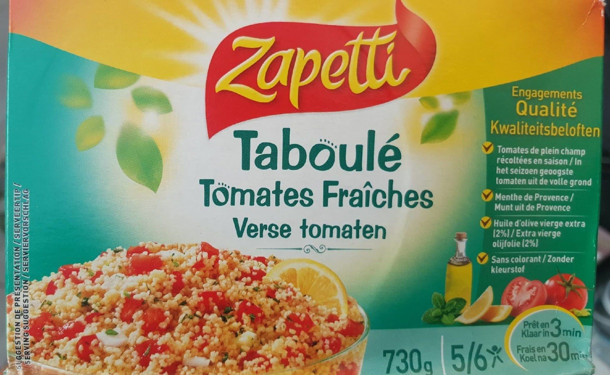 Zapetti Taboulé packshot