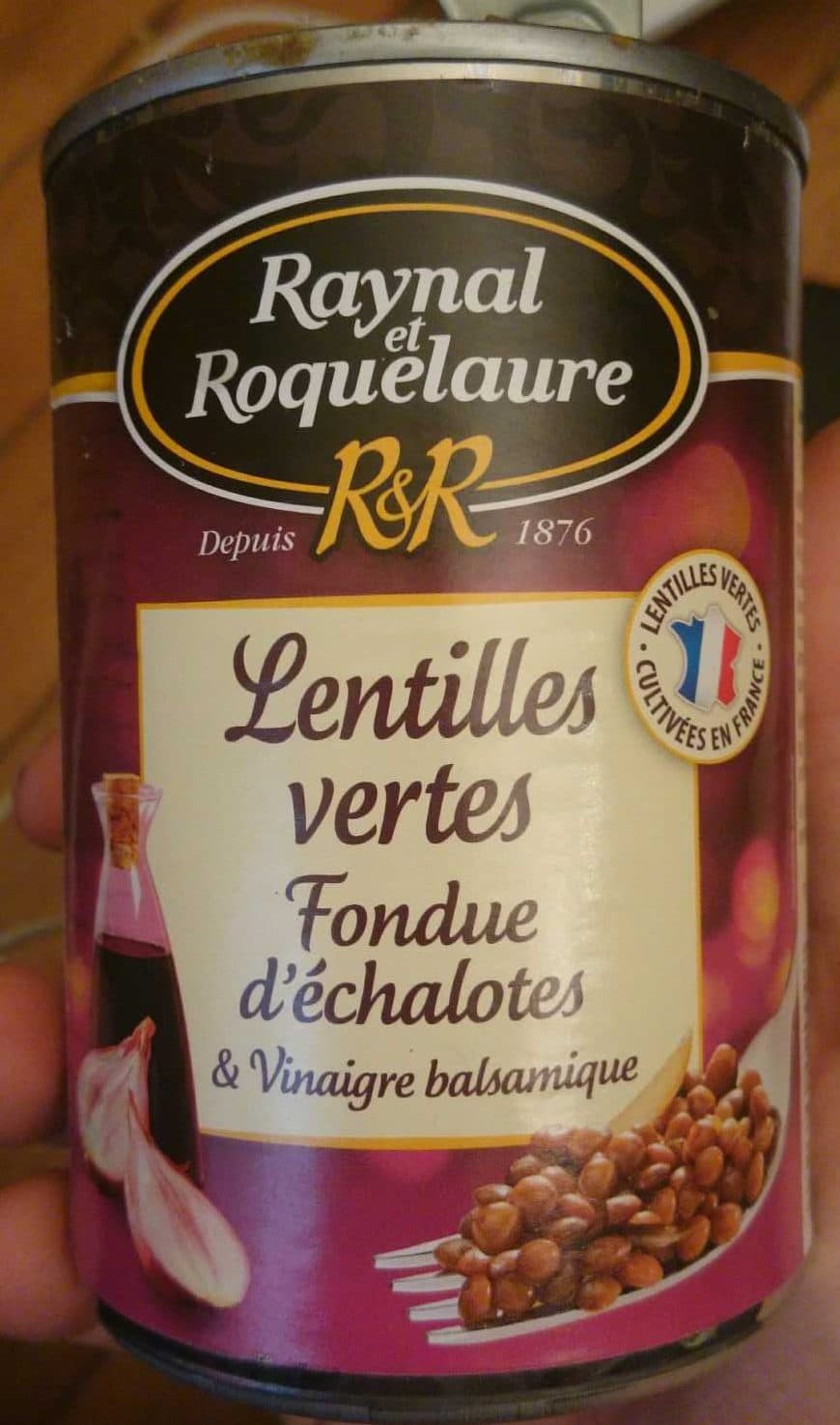 Raynal et Roquelaure Lentilles vertes Fondue d'échalotes & Vinaigre balsamique packshot