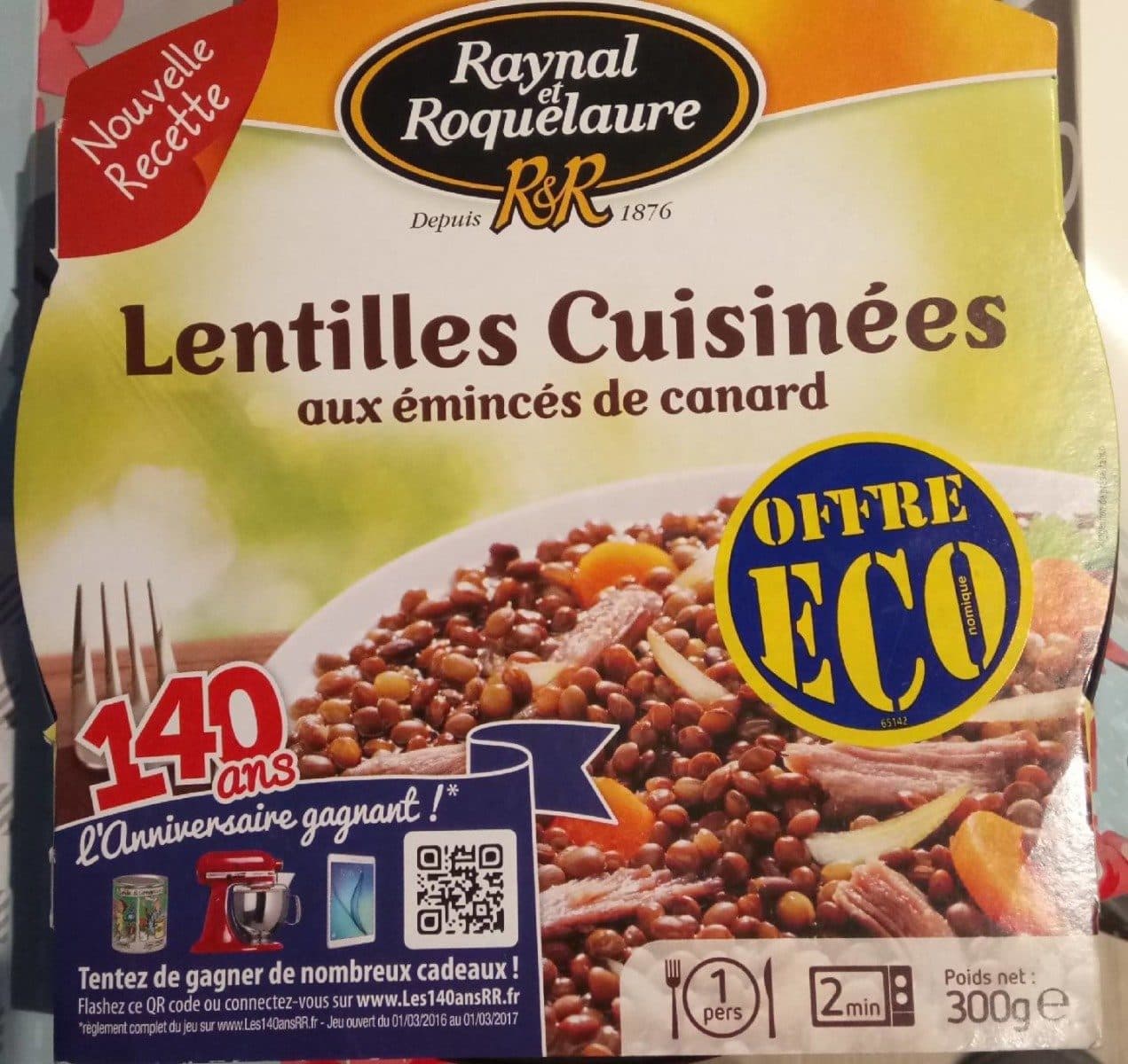 Raynal et Roquelaure Lentilles Cuisinées aux Émincés de Canard packshot