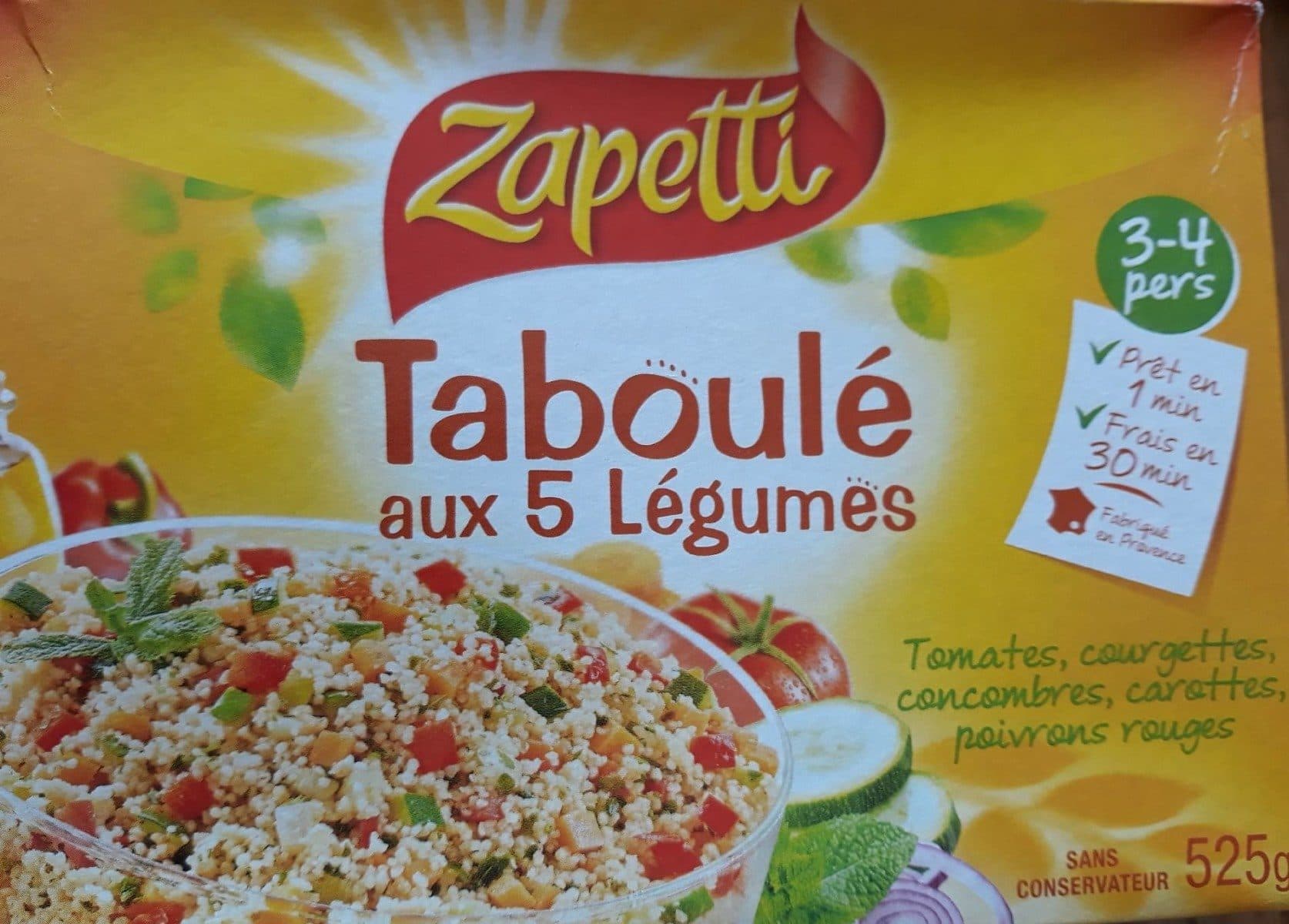 Zapetti Taboulé aux 5 légumes packshot