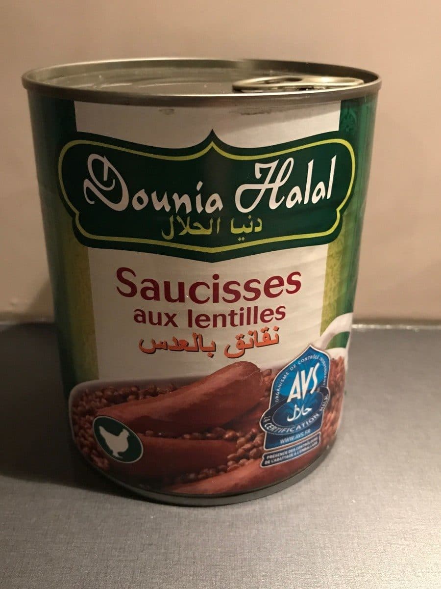 Dounia Halal Saucisses au lentilles packshot