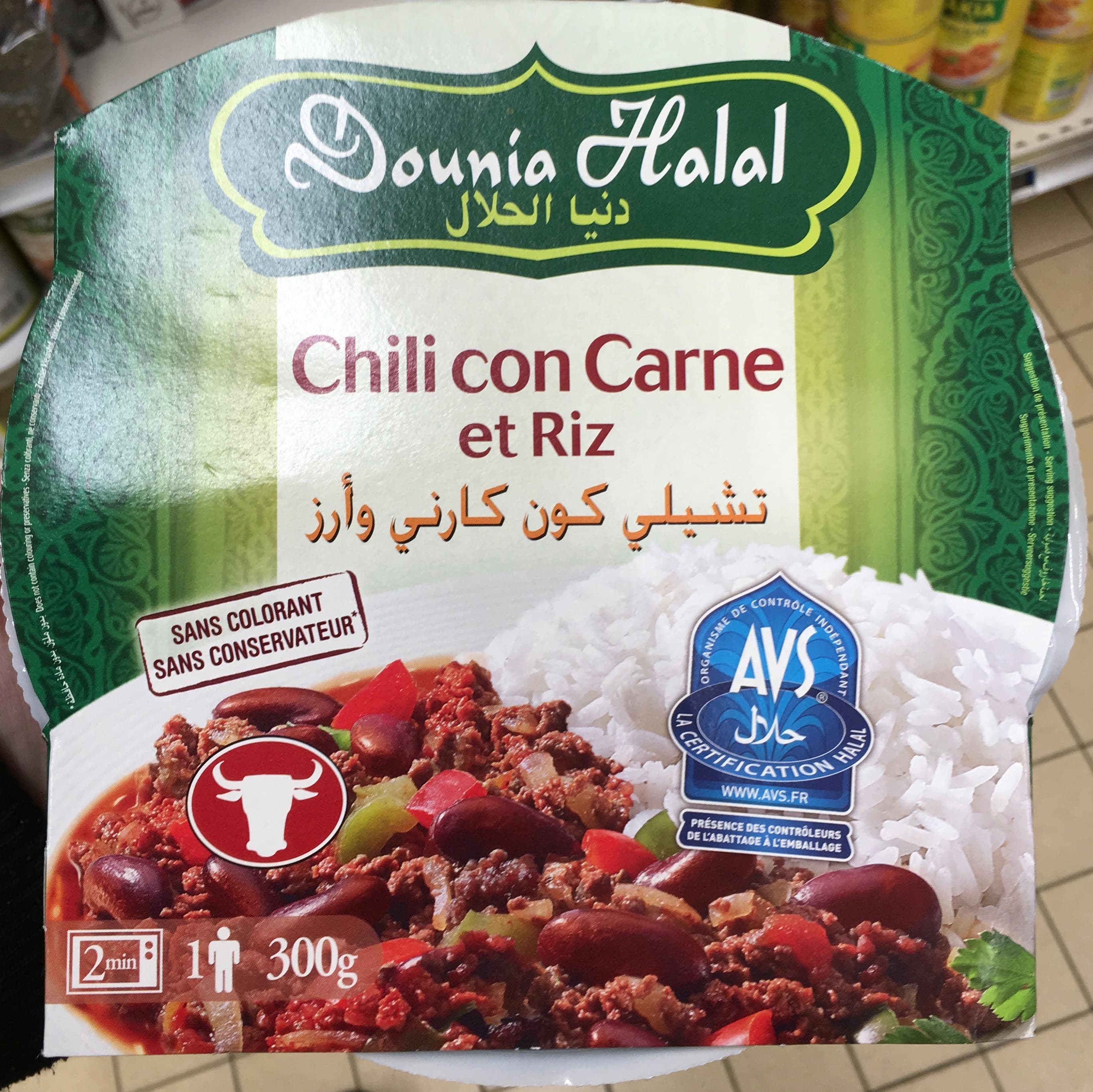 Dounia Halal Chili con Carne et Riz packshot