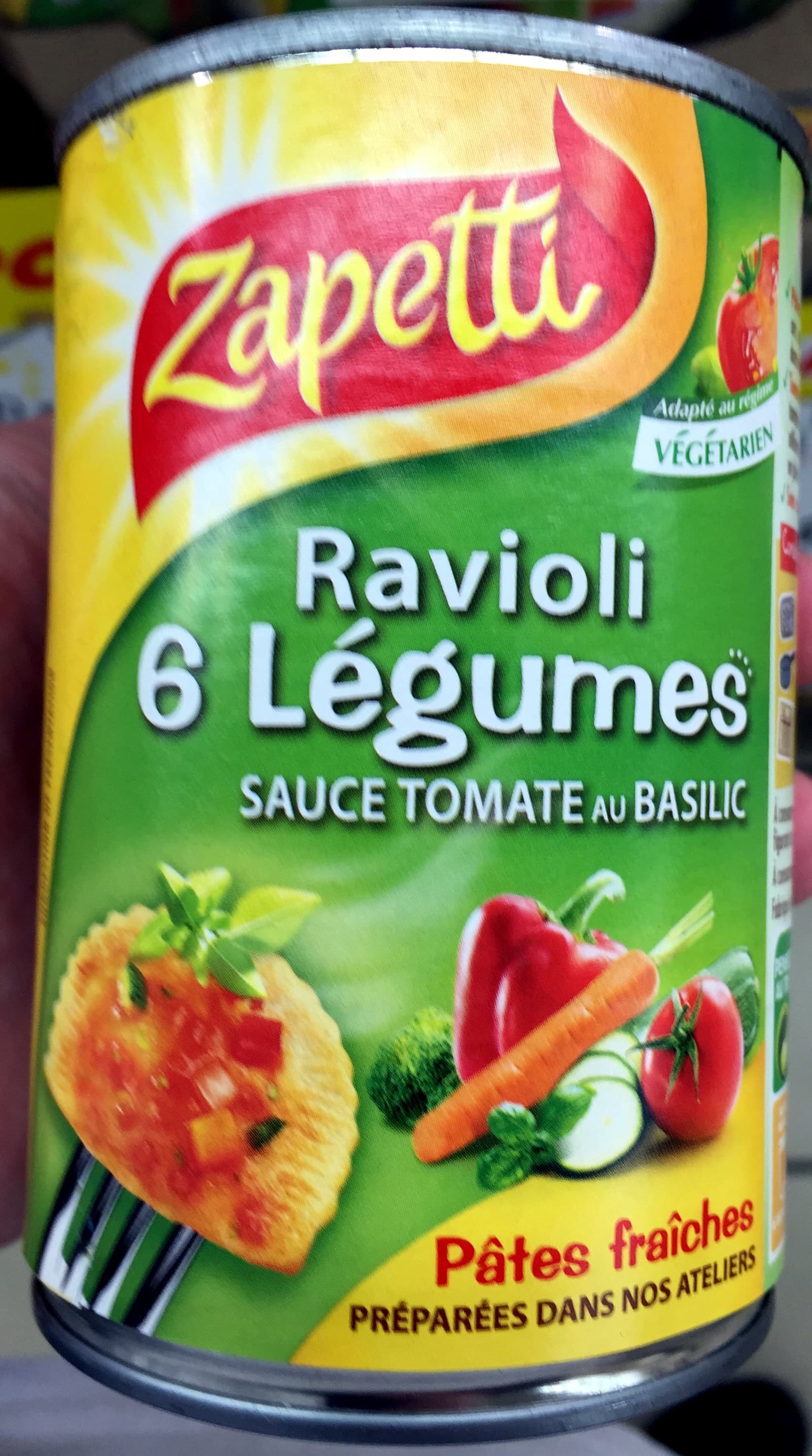 Zapetti Ravioli 6 Légumes sauce Tomate au Basilic packshot