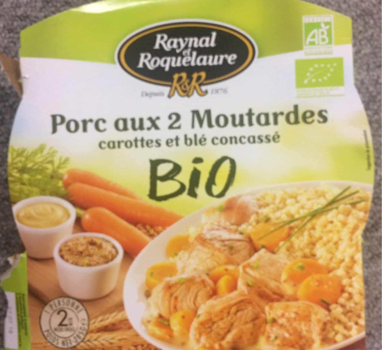 Raynal et Roquelaure Porc aux 2 Moutardes carottes et blé concassé packshot