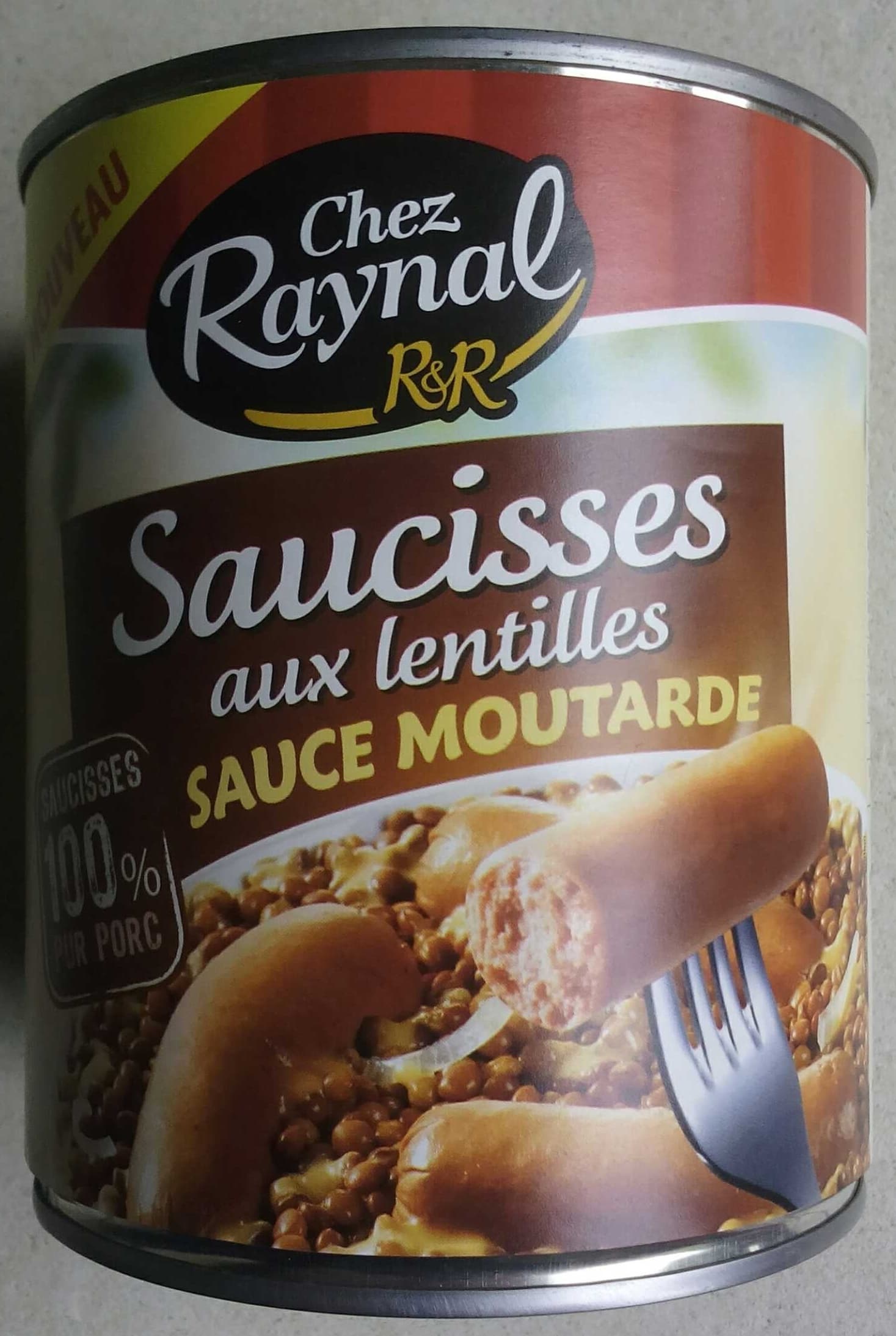 Chez Raynal Saucisses aux lentilles sauce moutarde packshot