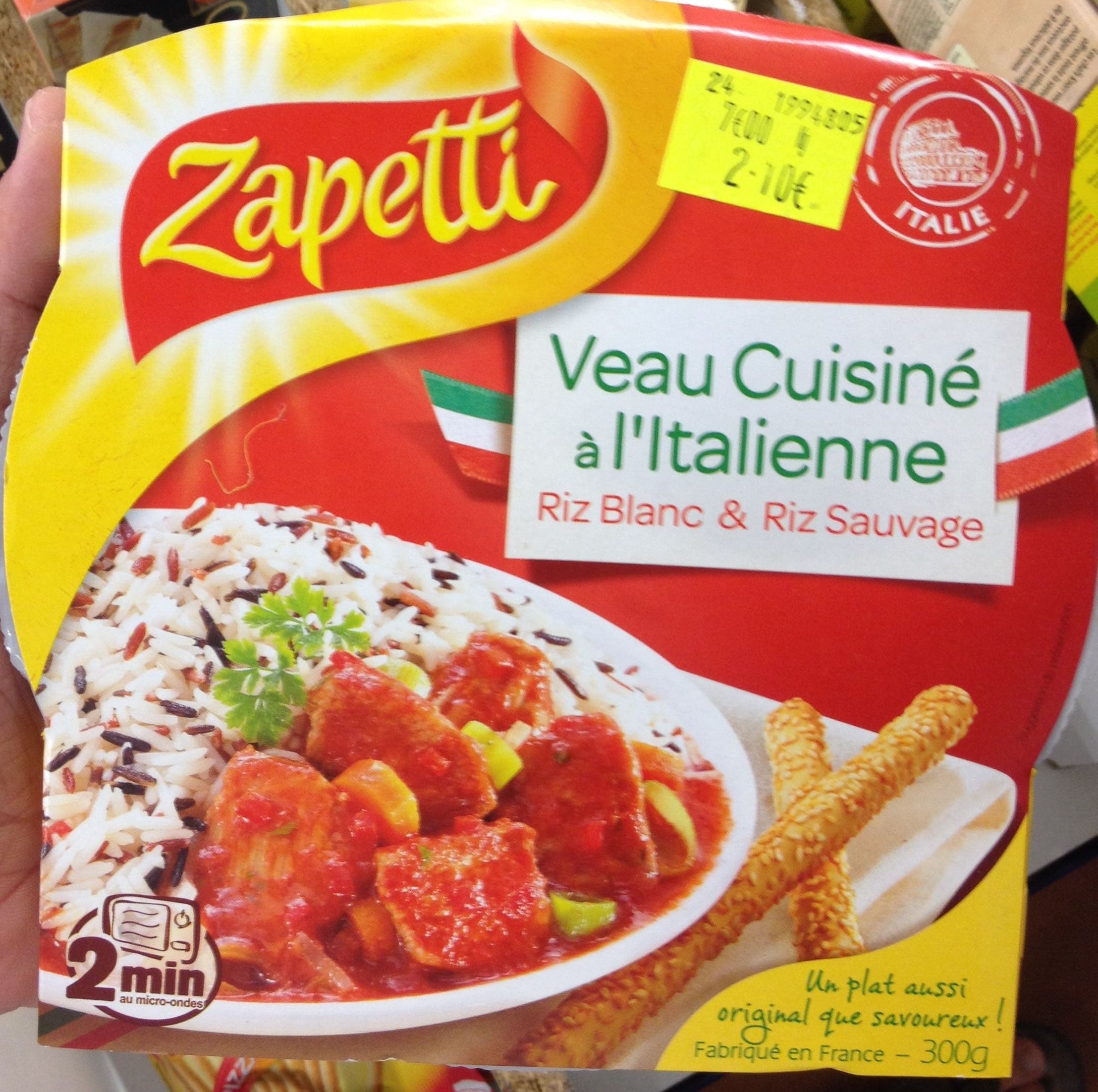 Zapetti Veau cuisiné à l'Italienne Riz blanc & riz sauvage packshot