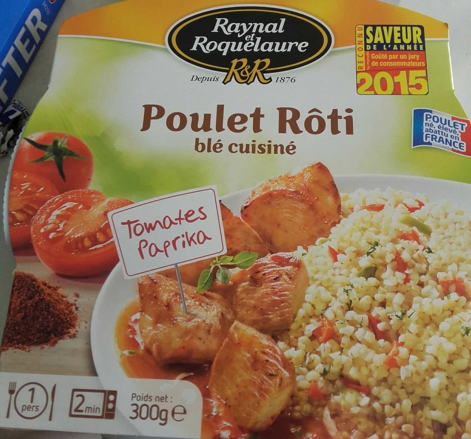 Raynal et Roquelaure Poulet rôti blé cuisiné et tomates paprika packshot