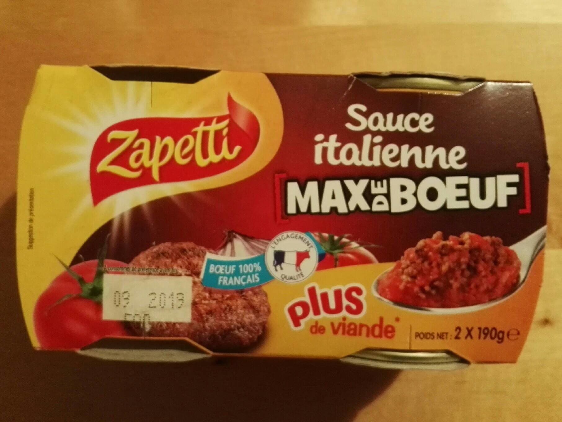 Zapetti Zapetti sauce italienne max de boeuf packshot
