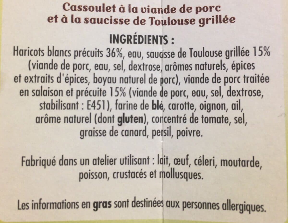Raynal Cassoulet saucisse de toulouse grillée packshot