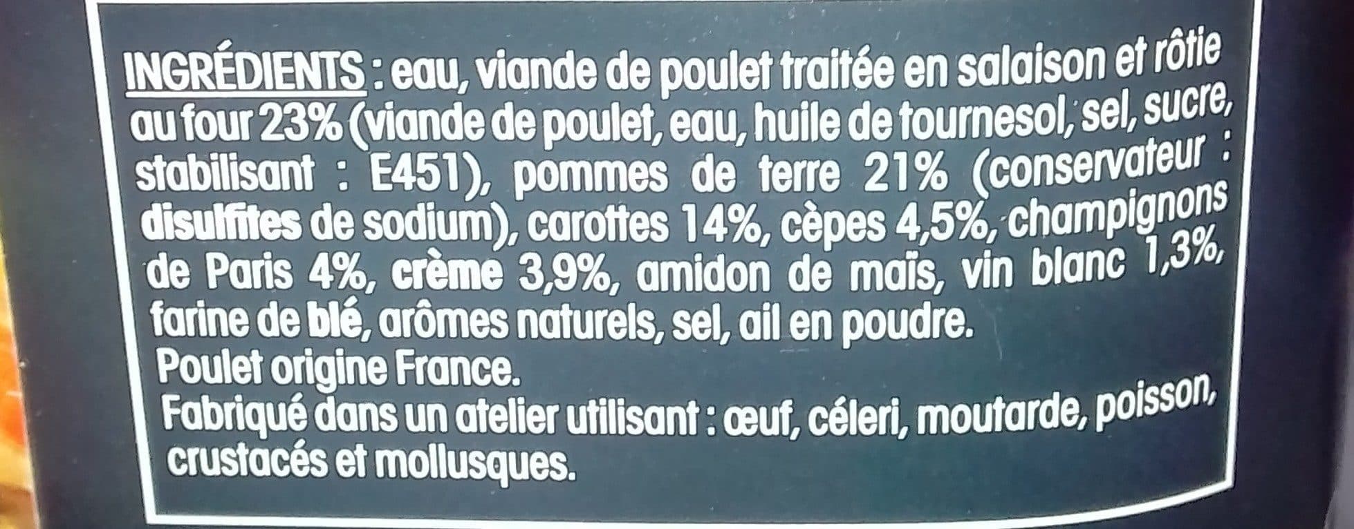 Raynal et Roquelaure Poulet cèpes à la crème packshot