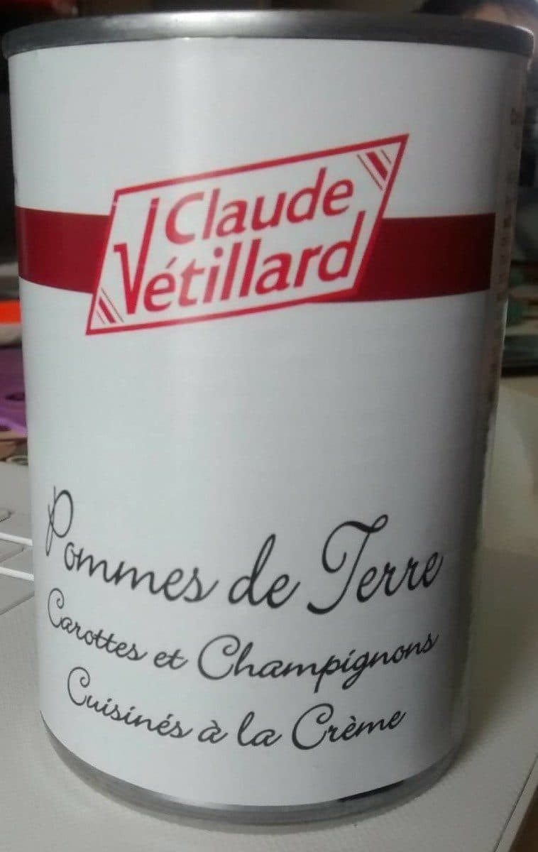 Claude Vétillard Pommes de terre carottes et champignons cuisinés à la crème packshot