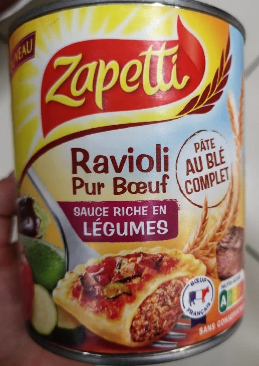 Zapetti Ravioli pur bœuf sauce riche en légumes packshot