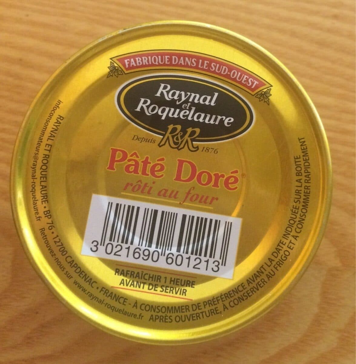 Raynal et Roquelaure Paté doré packshot