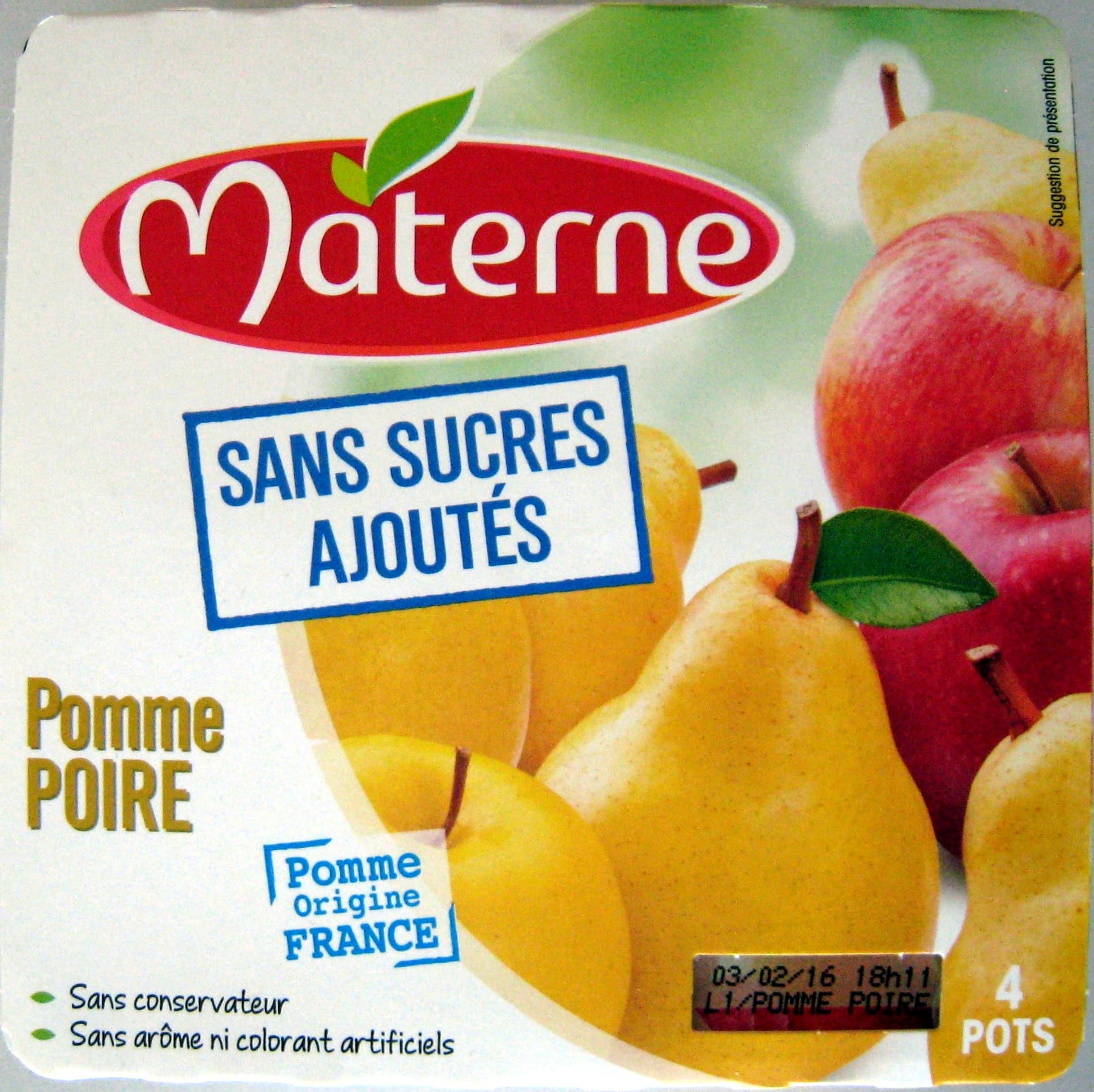 Materne Compotes pomme poire Materne packshot
