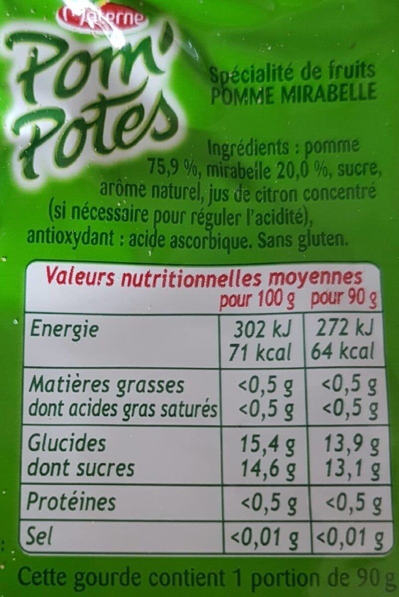 Materne Pom' Potes - Compotes en gourde pomme mirabelle packshot
