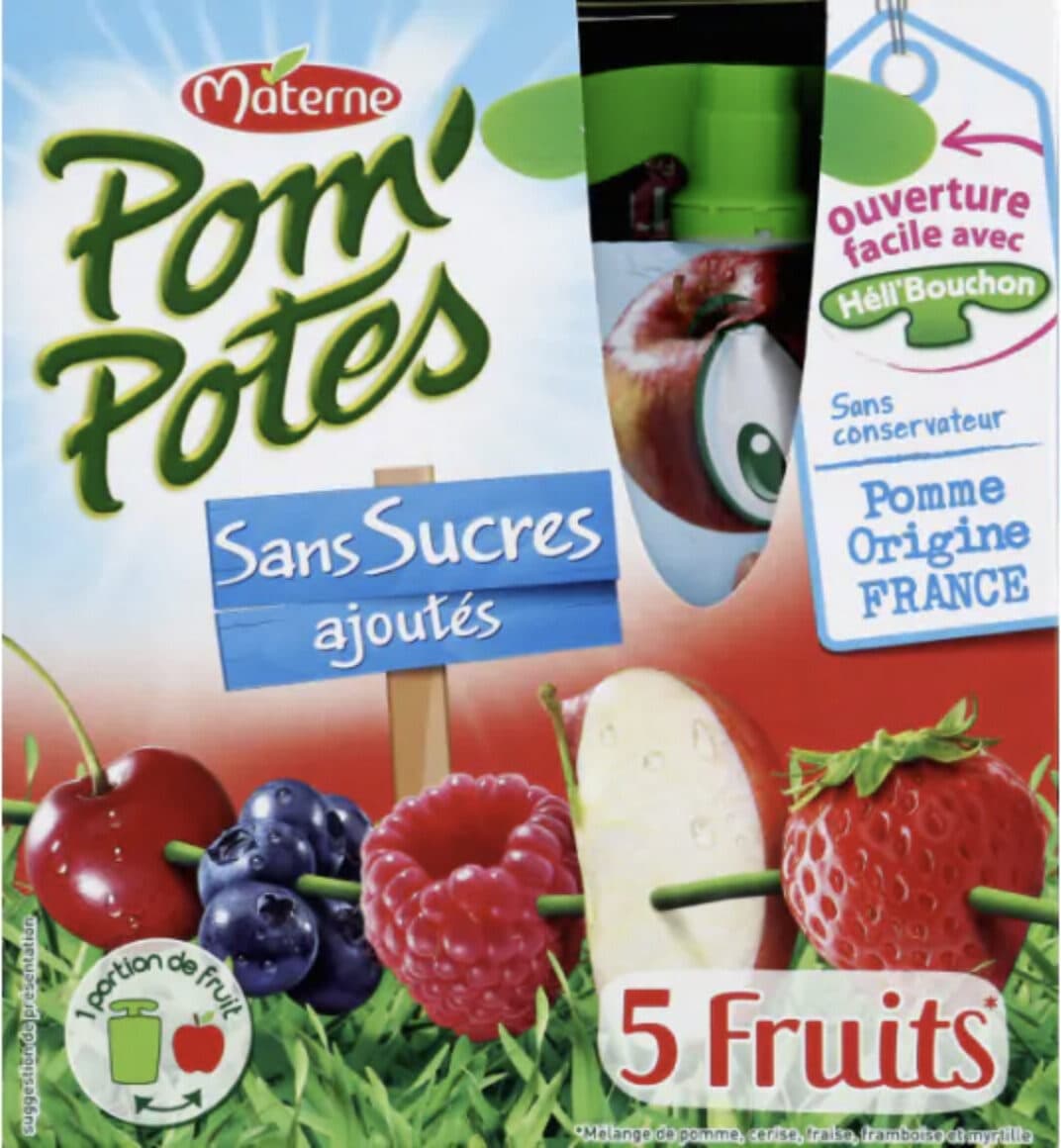 Pom'Potes Pom'Potes 5 fruits sans sucres ajoutés packshot