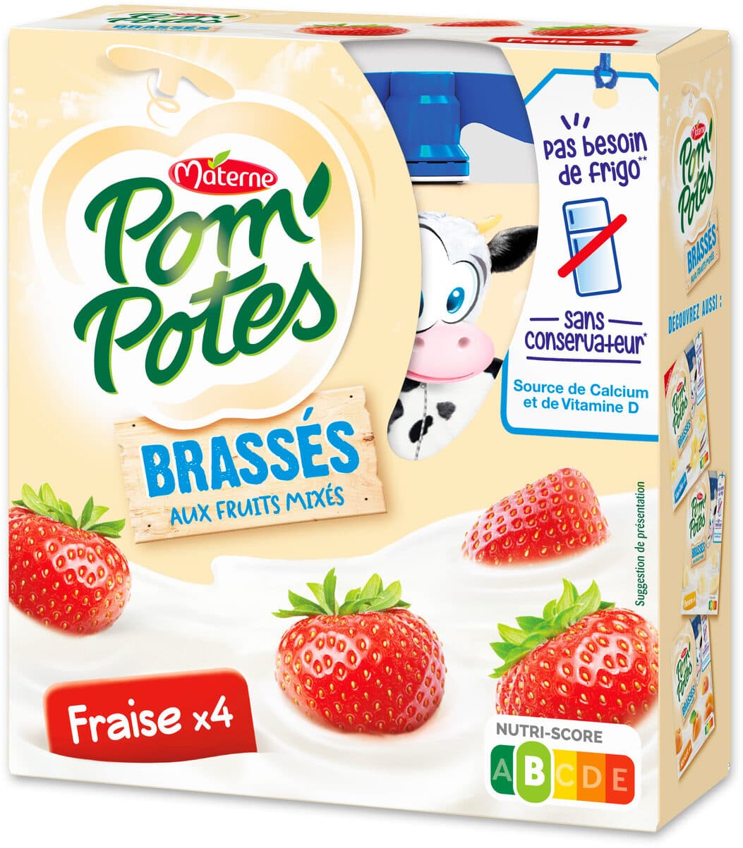 materne POM'POTES BRASSES Fraise packshot