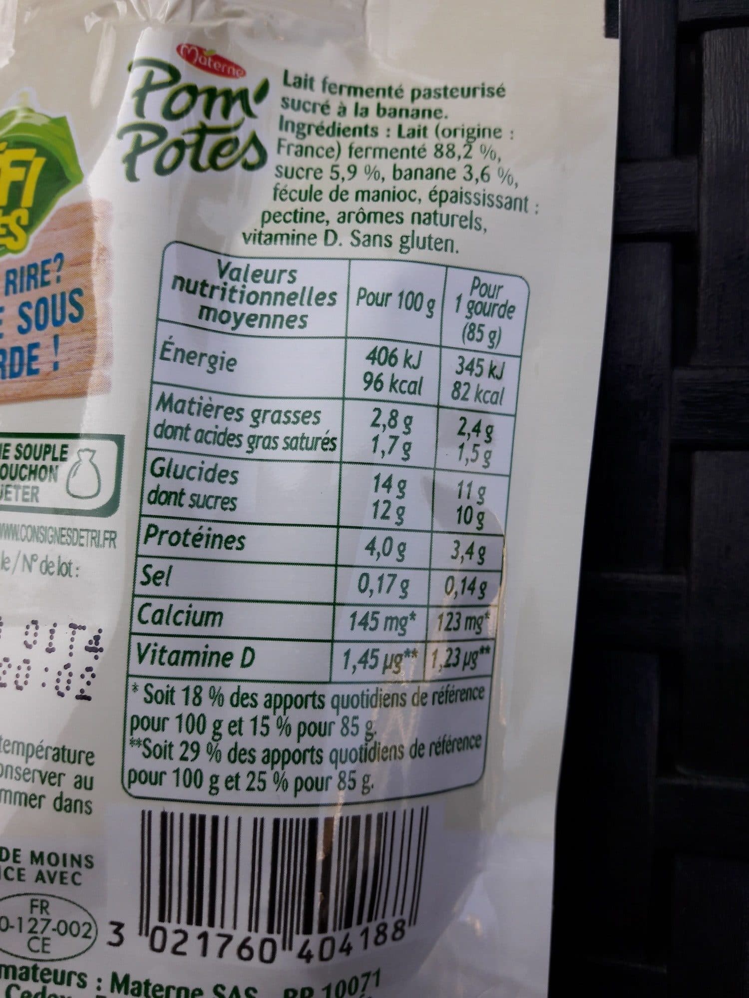 Materne Pom' Potes brassés aux fruits mixés banane packshot