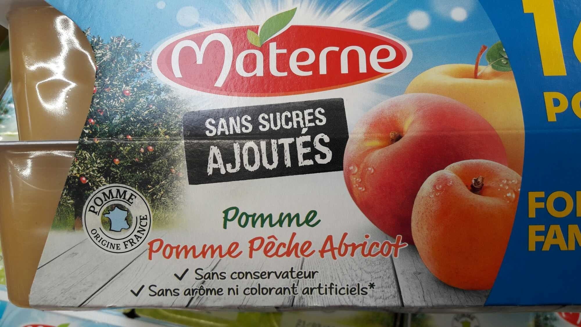 Materne Compotes Pomme Pêche Abricot sans sucres ajoutés packshot