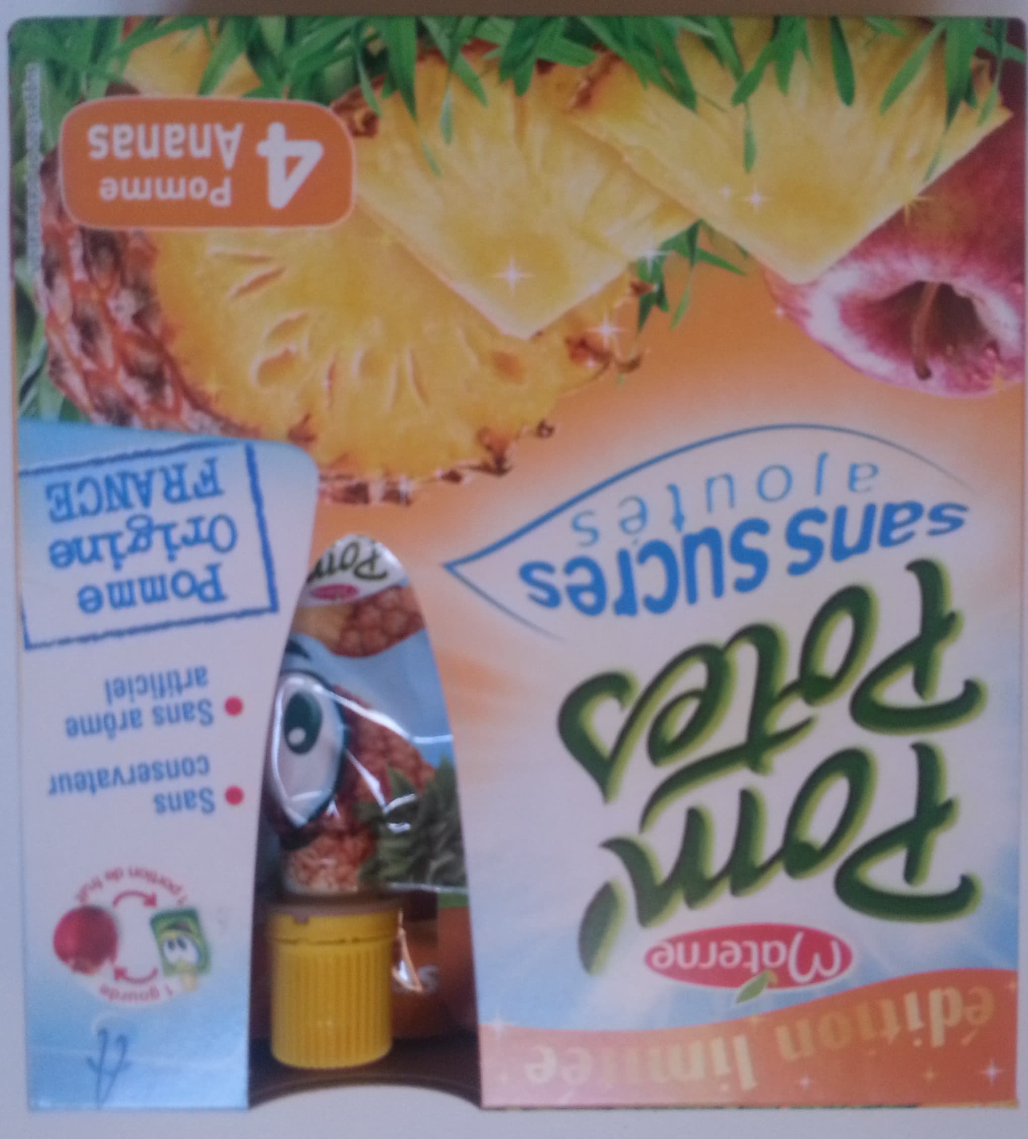 Materne Pom' potes ananas sans sucres ajoutés packshot