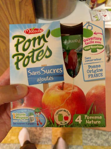 Materne POM'POTES Compotes Gourdes Pomme Nature 4x90g packshot