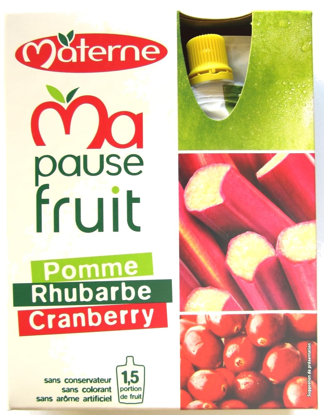 Materne Ma pause fruit - Pomme Rhubarbe Cranberry packshot