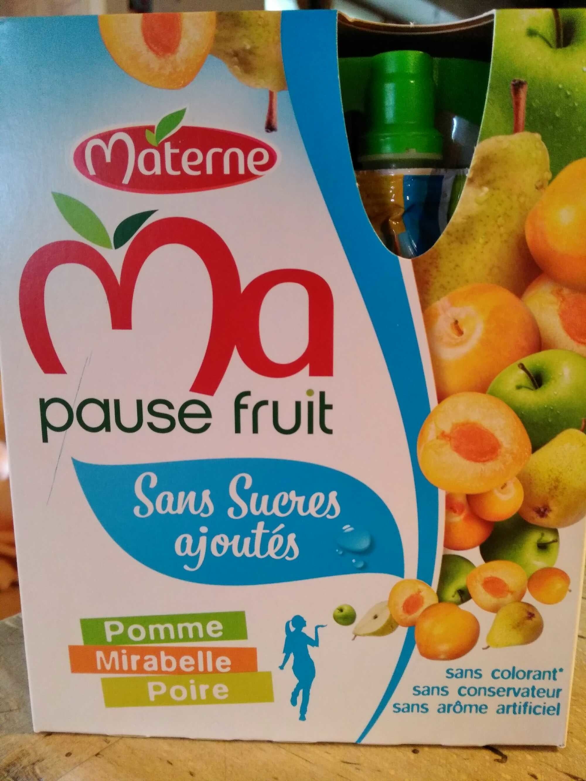 Materne Spécialité de pomme mirabelle poire sans sucres ajoutés packshot