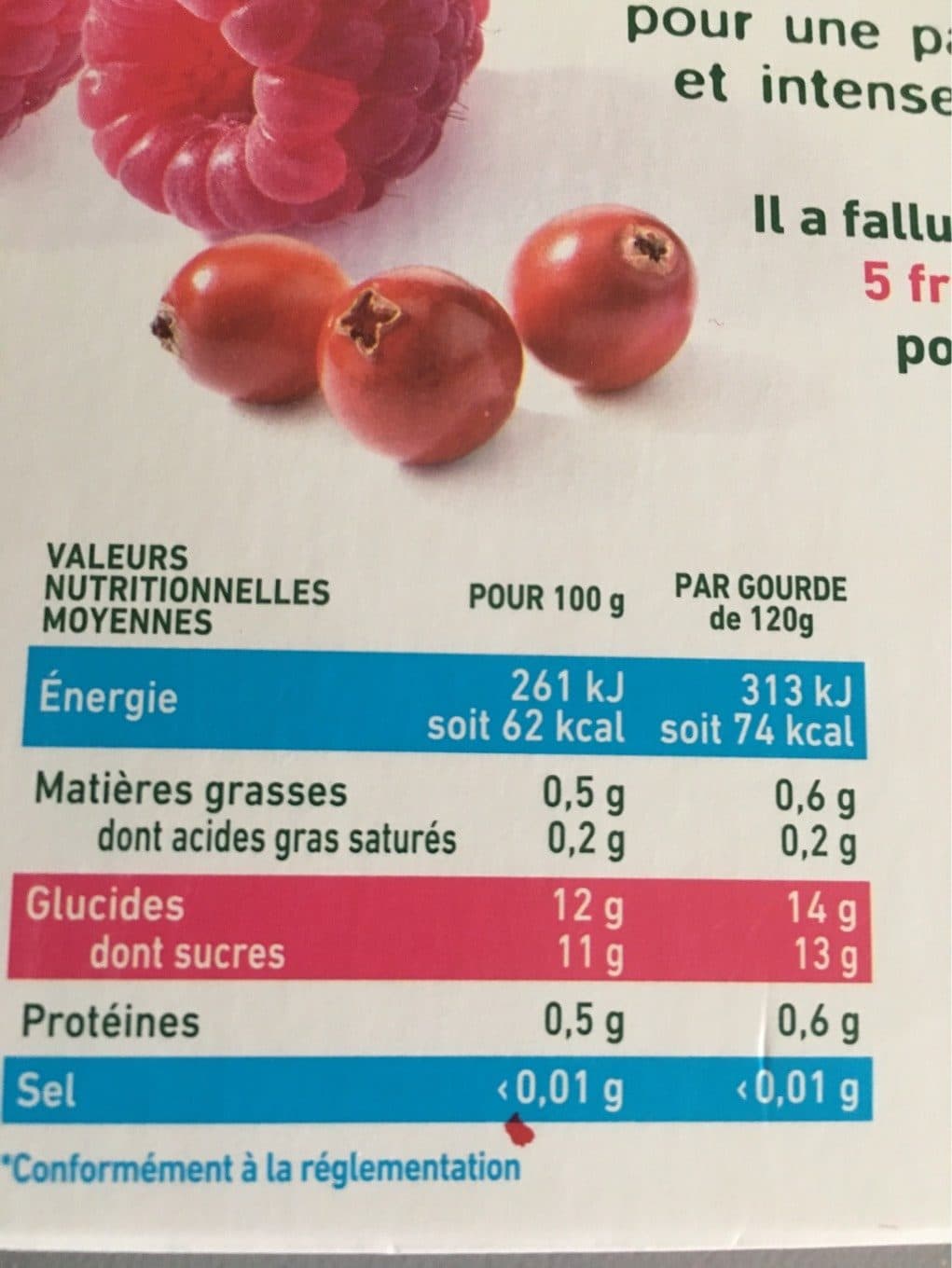 Materne Ma pause fruit pomme/framboise/cranberry sans sucres ajoutés packshot