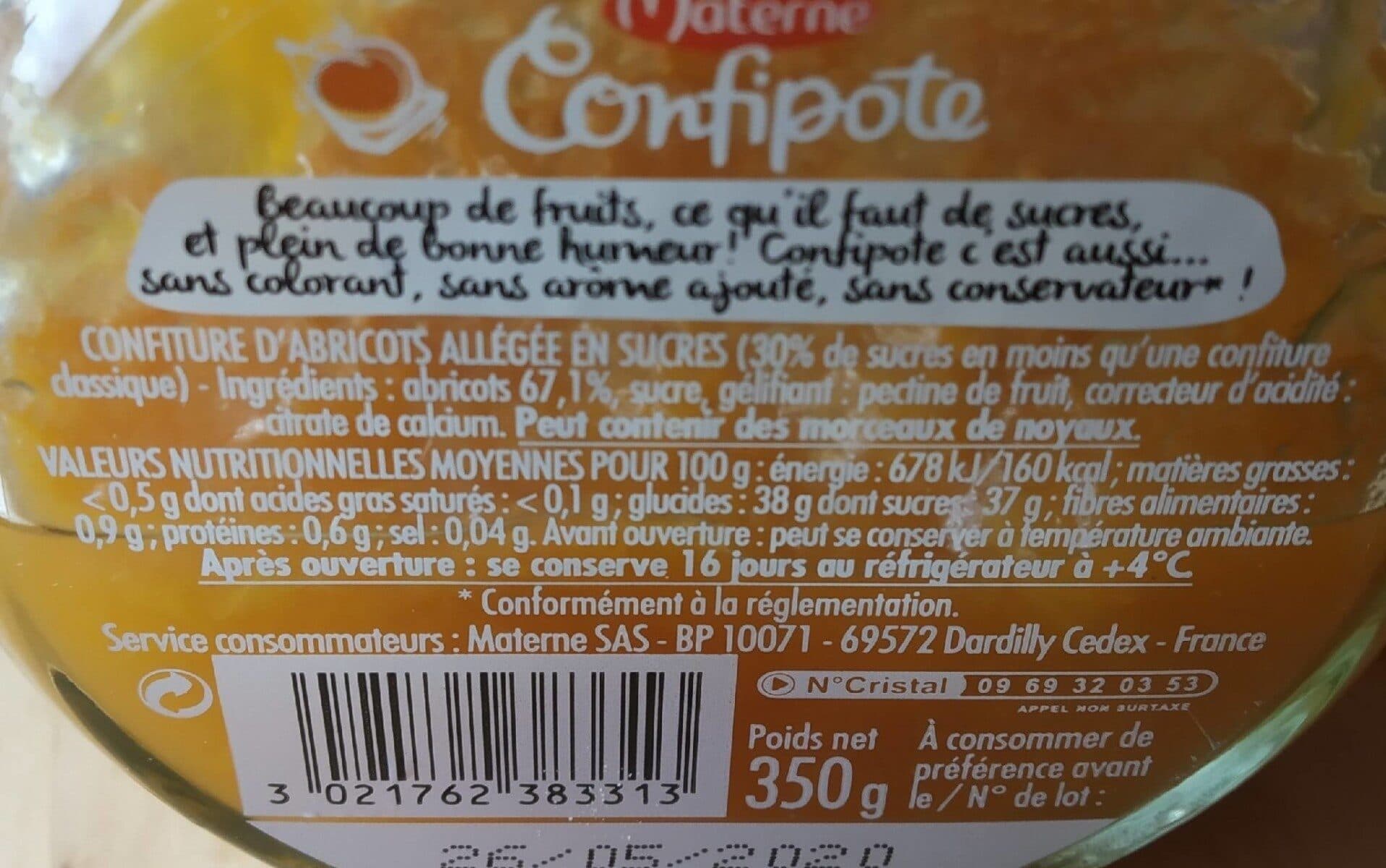 Confipote CONFIPOTE Confiture allégée en sucres Pot Abricot 350g packshot