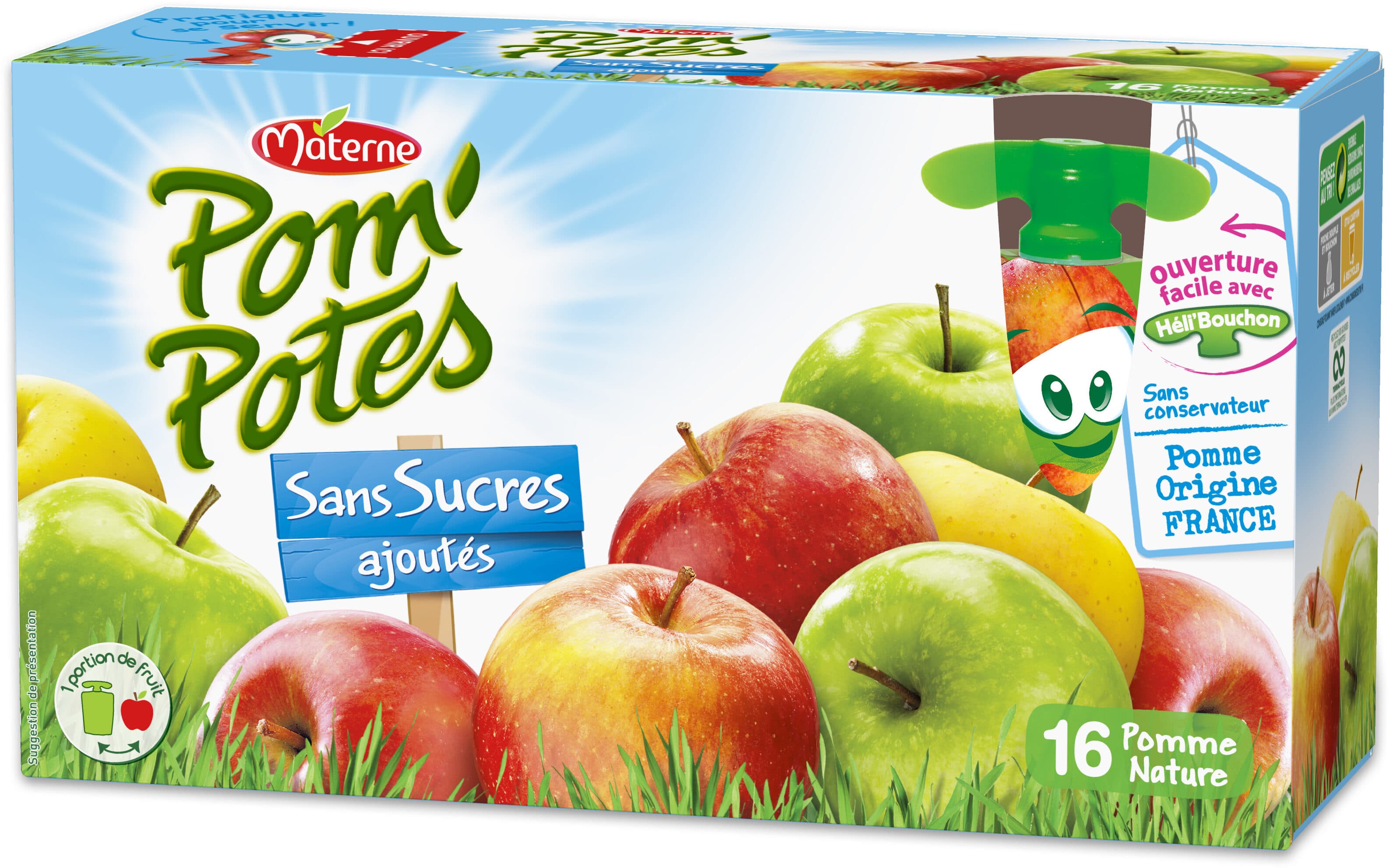 POM'POTES POM'POTES (Sans sucres ajoutés) Pomme Format Familial packshot