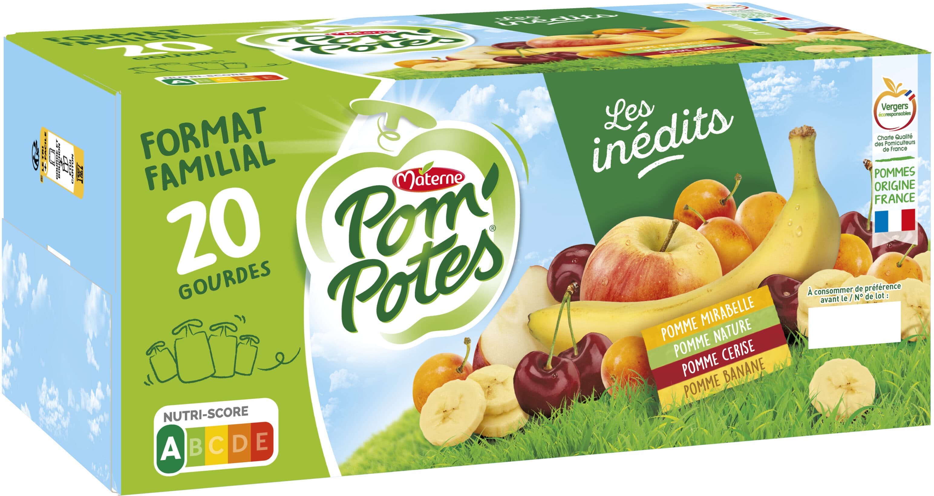 Classique POM'POTES Compotes Gourdes Multivariétés Les Inédits 20x90g packshot