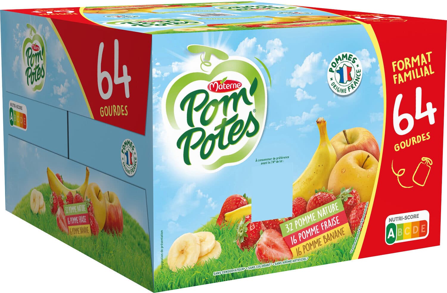 materne POM'POTES Pomme/Pomme Banane/Pomme Fraise Format Familial packshot
