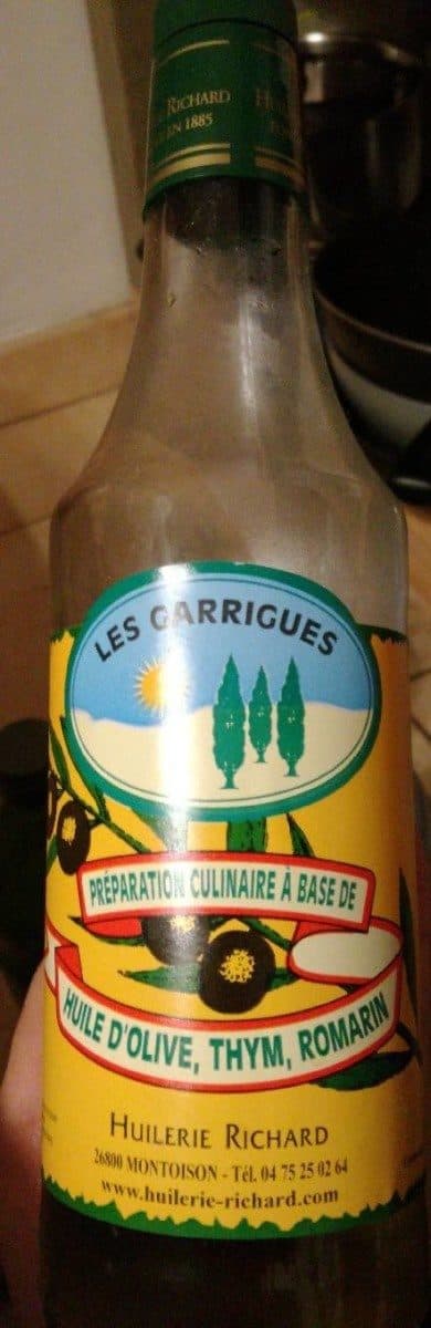 Huilerie Richard Huile d'olive thym romarin Les garrigues packshot