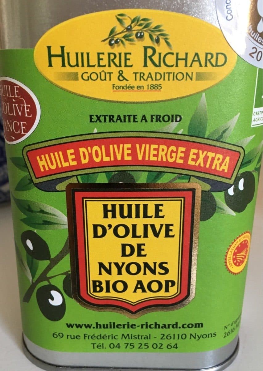 Huilerie Richard Huile d'olive de Nyons bio packshot