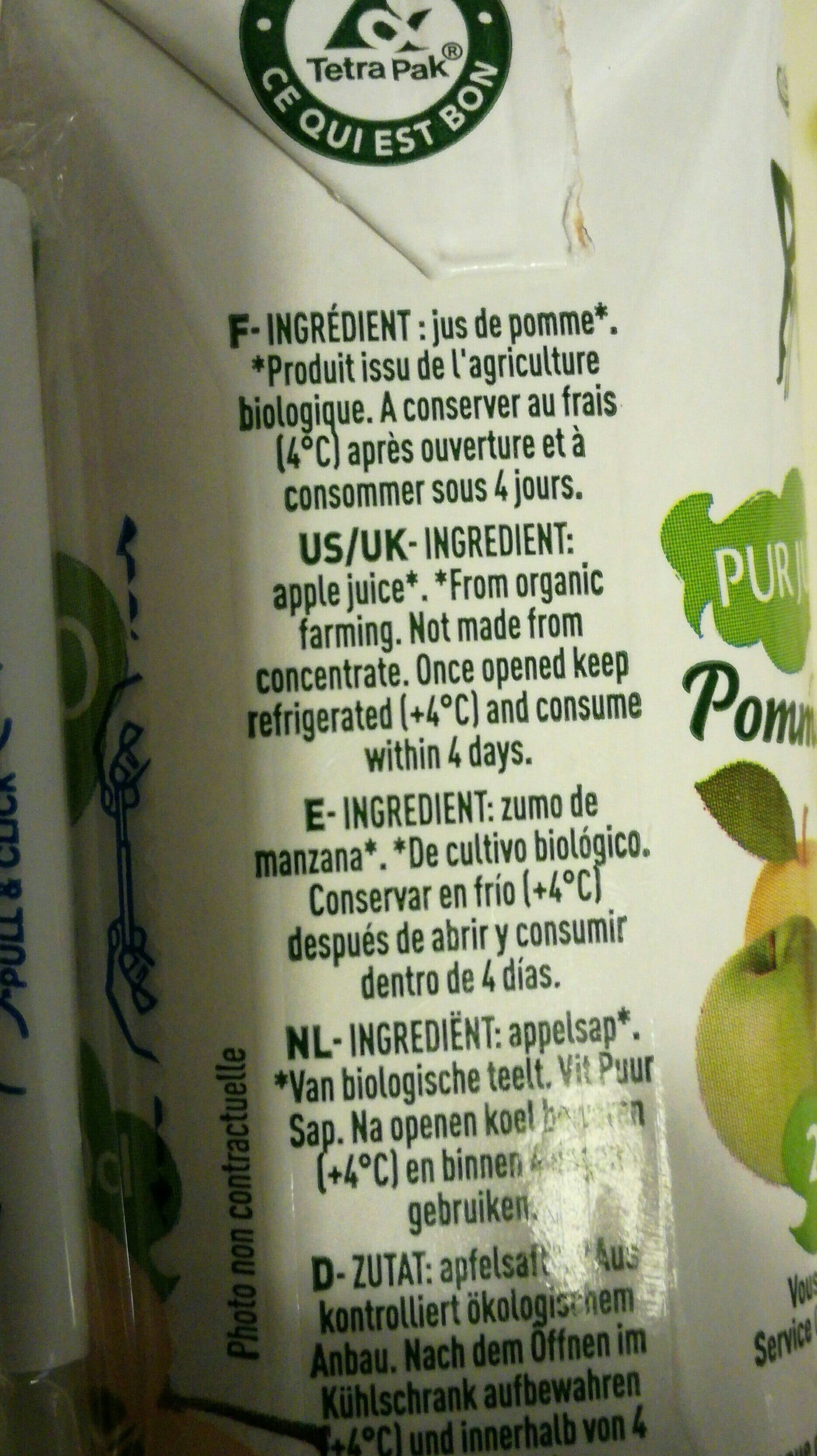 Les fées bio Jus de pomme packshot